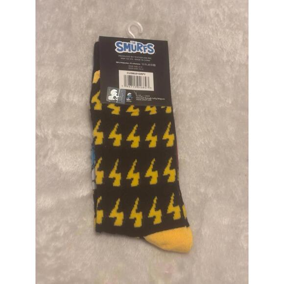 The Smurfs Grouchy Novelty Crew Socks Size 6-13 - Picture 3 of 3